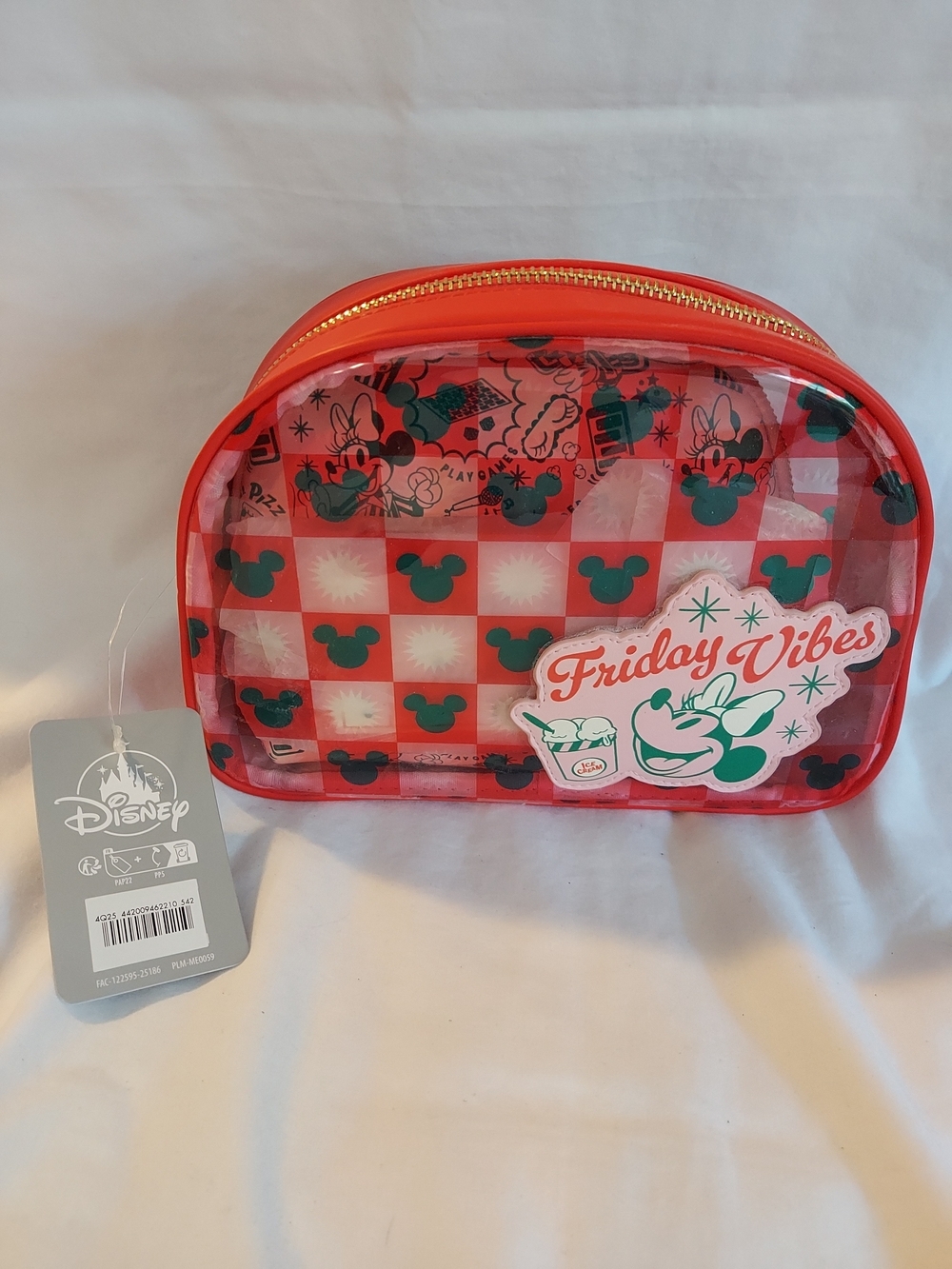 NWT Disney Store Mickey Mouse & Friends Friday Vibes Pouch Makeup Bag Set